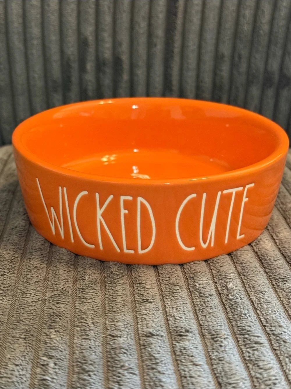Rae Dunn ‘Wicked Cute’ Orange Ceramic Bowl w/ Etched Pumpkin 🎃 Int- NWT